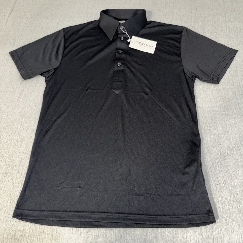 Collars and Co Golf Polo Solid Black - Size Small Preppy New With Tags